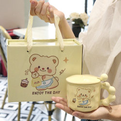 Practical and Beautiful Ceramic Water Cup as a Birthday Gift for a Female Friend, High-End and Cute Souvenir