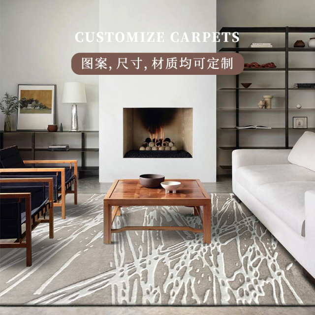 Wool handmade highend carpet modern light luxury solid color