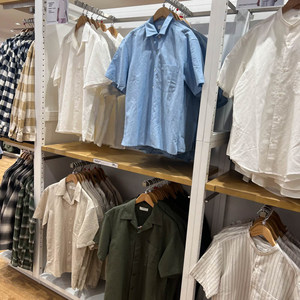 Men's and women's clothing couples cotton linen open collar shirt short-sleeved casual loose shirt jacket linen 477181