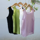 Thin pure cotton Japanese style literary women's clothing solid color sleeveless home base vest suspender spring and summer versatile layering vest