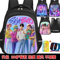 Sajaboyskpop Hunter Girl Group School Bag for Boys Primary School Students Grades 1-6 Children's Backpack Ultra-Light