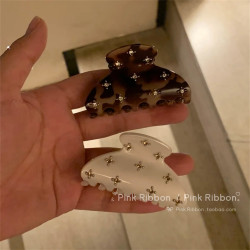 Korean Style Autumn and Winter Leopard Print Small Rhinestone Cute Girl Hair Clip, Good Quality, Small and Delicate Claw Clip for Half-Up Hairstyles