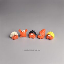 When You'Re Bored, You Can Set up a Few Cute Artificial Hermit Crab Figurines as a Small Decoration for Your Computer Desktop, Japanese-Style Workstation, or Office Desk