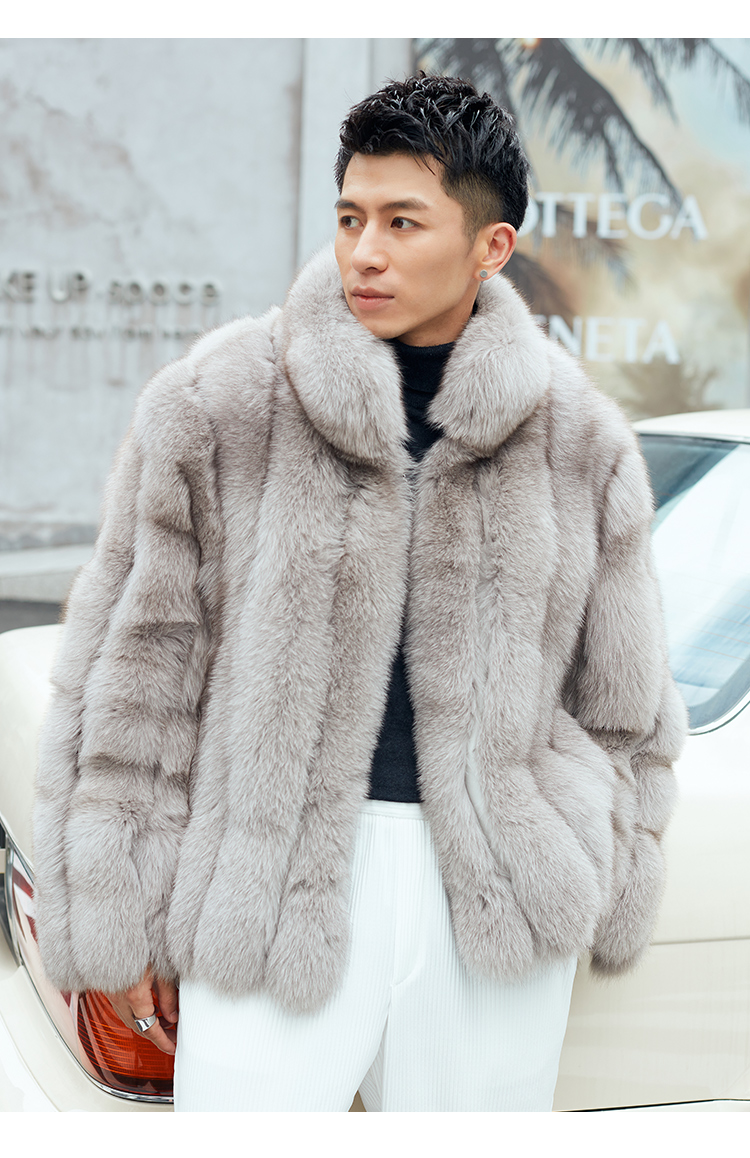 メンズ本物のフォックスファーコート - 冬2021スタイル メンズ本物のフォックスファーコート - 冬2021スタイル