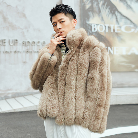 メンズ本物のフォックスファーコート - 冬2021スタイル