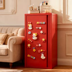 Dopamine Iron Storage Cabinet Children's Bedside Cabinet Living Room Multi-Layer Floor-Standing Storage Cabinet Dust-Proof Single-Door Snack Cabinet