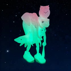Cross-border new luminous fusion monster figure ai mountain and sea classics stick man five emperors luminous toy model