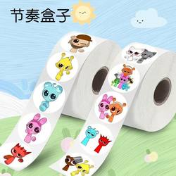 New Rhythm Box Large Roll Sticker Pack 500 Stickers Sprunki Combination Cp Stickers Children's Reward Stickers Planner Stickers