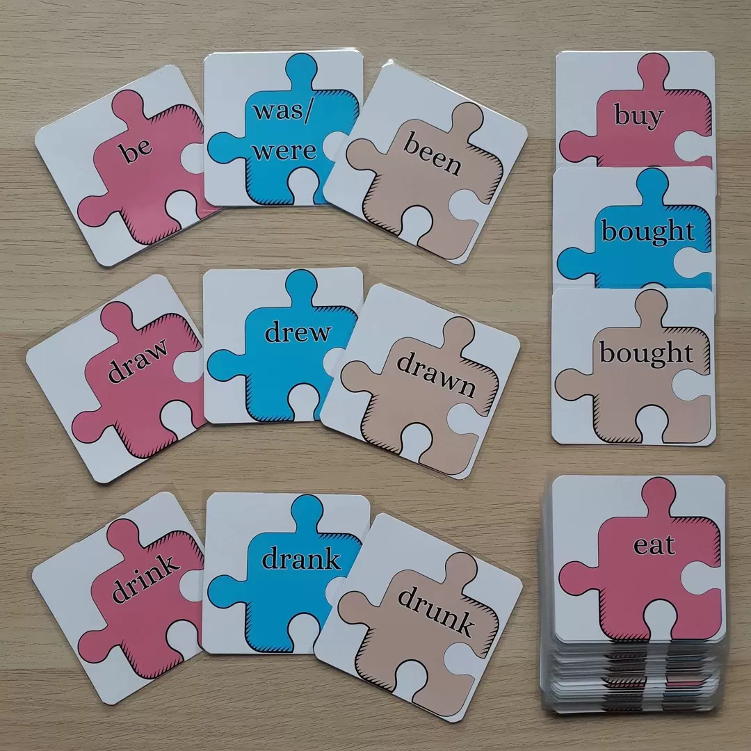 英语教具不规则动词变形过去式过去分词词卡教具