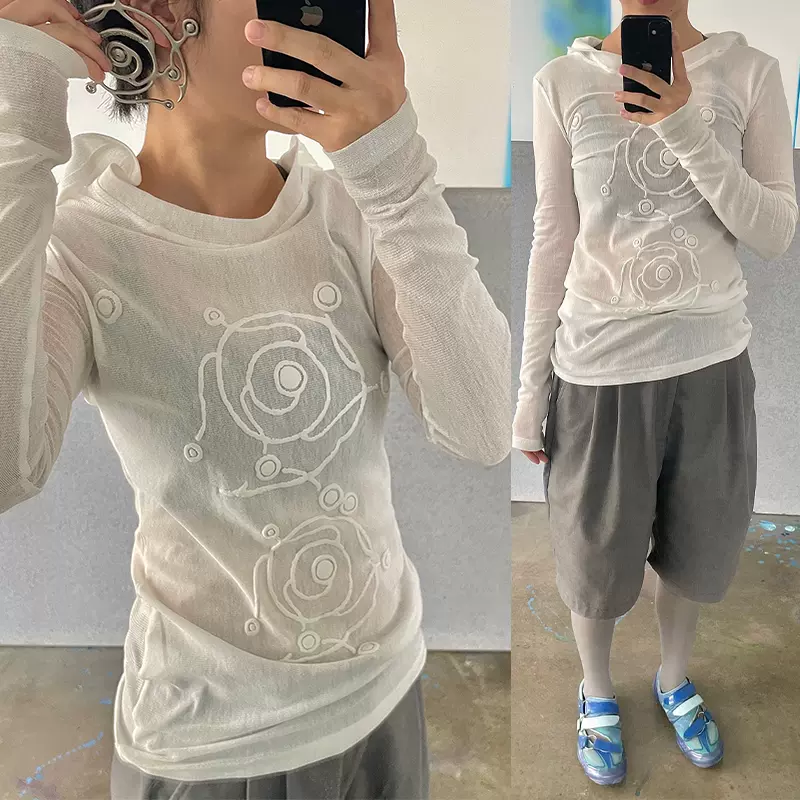 トップス PERVERZE CONP 23AW Voetex Slim Sweater M CONP 23AW Voetex Slim Sweater 漩涡 パーカー