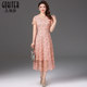 Gubesa mesh embroidery summer dress for young mothers, fashionable and elegant mid-length dress for ladies