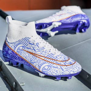 
C Rombappe football shoes Assassin high top broken nail competition training short nail students children's long nail TF training shoes