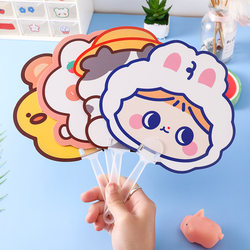 Cartoon Animal Hand-Held Fan for Children, Special-Shaped Small Fan, Student Gift, Small Round Fan, Summer Portable Hand Fan