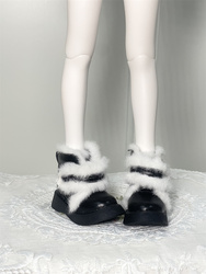 Bjd Shoes 4 Points/xiongmei Msd Round Toe Thick Sole Stupid Fur Boots