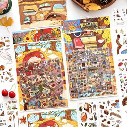 Infeelme My Little House 25.0 Landscaping Stickers Tree House Apple Star Grid Room Miniature Scene Handmade Stickers