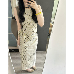 Polka Dot Camisole Dress for Women, Summer 2026 New Early Spring Outfit, Beautiful and Flattering, Waist-Cinching, Slimming Long Dress