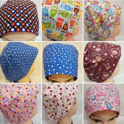 Fashionable men's and women's doctor hats, pure cotton printed hats, pet doctor nurse hats, surgical hats, ICU lace-up surgical hats