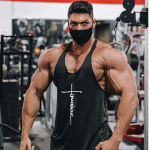 Round -neck casual band running male youth bodybuilding sweat vest training workers large size sports loose summer