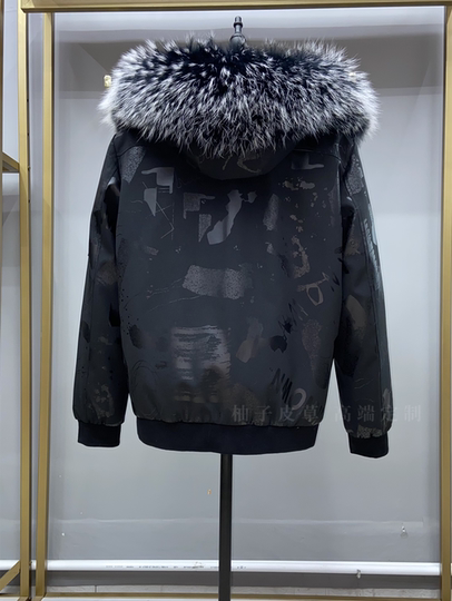 メンズ ウィンター フード付きファー ジャケット