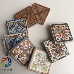 Ceramic Tiles Small Corner Flower 50X50Mm Square Tiles Retro Small Flower Tiles Restaurant Kitchen Bathroom Waistline Flower Tiles