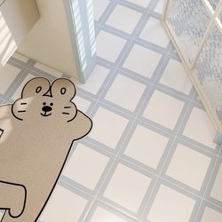 Yuli Cream Style Small Fresh All-Porcelain Brick 200X200 Bathroom Kitchen Internet Celebrity Restaurant Anti-Slip Brick Blue