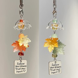 Maple Leaf Ccd Wind Chime Phone Chain Pendant Bag Pen Case Camera Keychain Lanyard Decoration Versatile Simple Gift