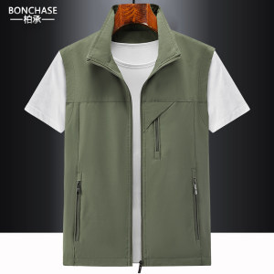 
Multi-bag vest men outdoor middle-aged and elderly autumn thin fishing loose custom vest workwear elderly work clothes