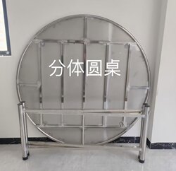 Stainless Steel Folding Table for Home and Outdoor Use, Foldable Round Table, No Installation Required, Large Table for Food Stalls, Barbecue, and Buffet