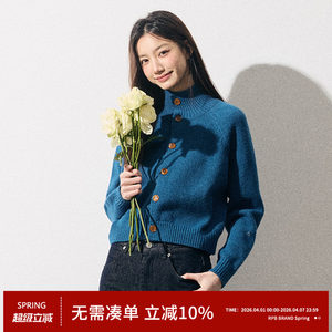 
RPB BRAND stand-up collar short cardigan soft loose sweater to make you look slim and small French cardigan for women