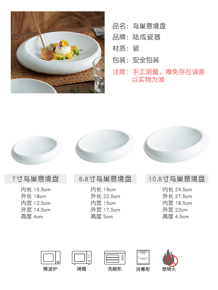 11インチの日本のセラミック皿 - 徳化磁器の皿