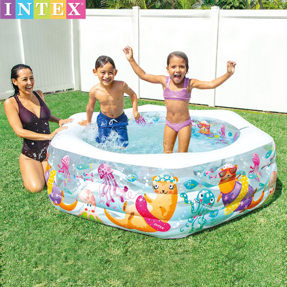 
Genuine INTEX Underwater World family paddling pool inflatable swimming pool children's ocean ball pool 56493 inflatable bottom