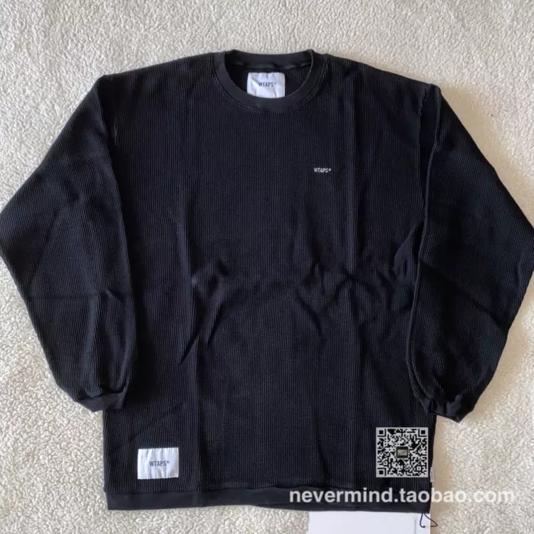 20SS WTAPS WAFFLE LS TEE. COTTON BLACK WTAPS ダブルタップス WAFFLE