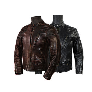 
Mochen Men's Venom Horsehide Stand Collar Motorcycle Leather Jacket Uncoated American Retro Casual Short Style G2204