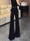 Black slim legs and short-sized suit pants for women in 2025 summer new style fashionable and non-legged flare pants