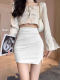 Black hip skirt for women in summer new high-waisted professional skirt sexy tight pleated one-step skirt slim short skirt