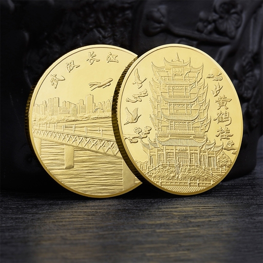 中国武漢　黄鶴楼　置き物　銀　20g ag.999 黄鶴楼金貨 - 武漢長江お土産