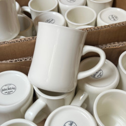 Export Surplus Original Stock American-Style Milk White Ceramic Mug Coffee Cup Water Cup Breakfast Milk Cup Tapered
