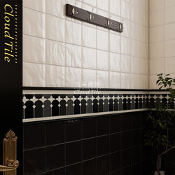 French-Style Vintage Bathroom Small Floral Tiles, Nanyang Black and White Bathroom Kitchen Wall Tiles, Toilet Bathroom Floor Tiles
