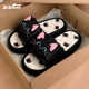Slim strips Sweet and cool little black cat personalized sandals summer casual internet celebrity soft thick sole women outdoor one-line sandals