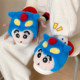 Thin strips Crayon Shin-chan dynamic superman cotton slippers for men and women in winter couples cute home warm furry shoes