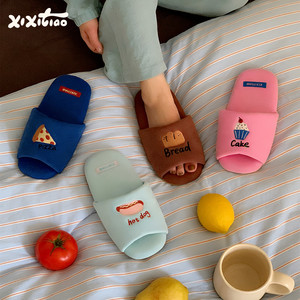 Thin strips of four-season mute soft-soled floor shoes for men and women, Japanese-style ins home use for couples, fabric cotton slippers, spring and autumn