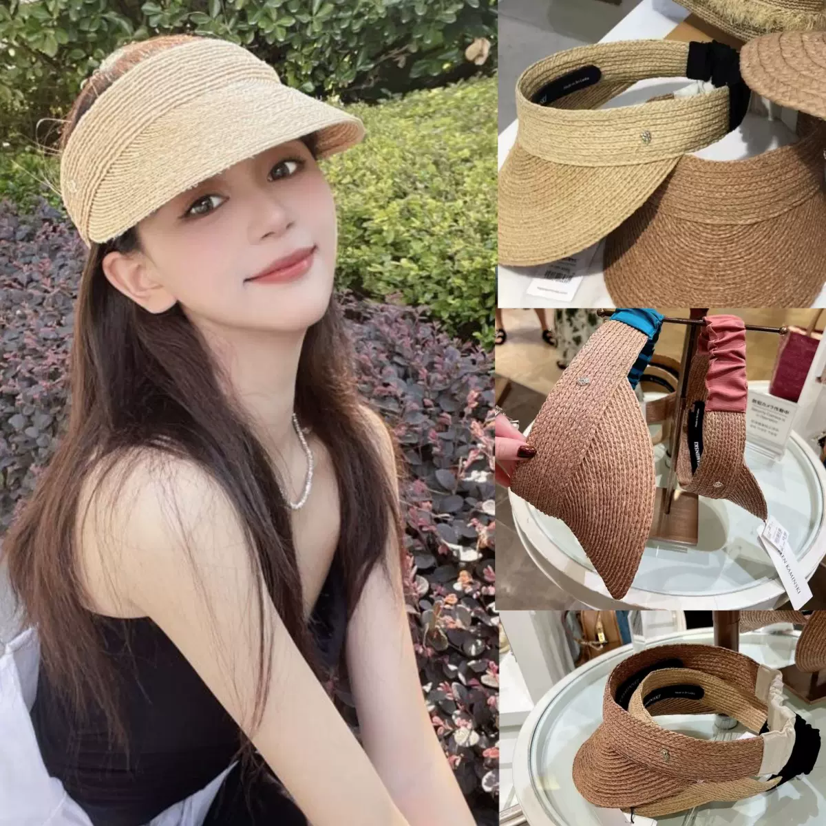 日本Athena new york防晒帽可折叠蕾丝花朵沙滩渔夫草帽遮阳盆帽-Taobao Singapore