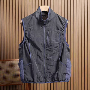 Functional workwear vest men's summer color-blocking breathable outdoor sports fishing vest thin sleeveless vest jacket
