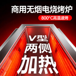 Electric Grill Commercial Smokeless New Model Multifunctional for Grilling Fish, Gluten, Lamb Skewers, High-Power Electric Grill on Both Sides