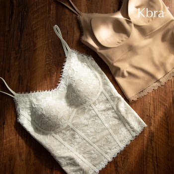 Kbra French lace eyelash suspender vest for women