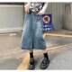Design pocket denim skirt female internet celebrity ins trendy niche slim a-line retro hip-pack mid-length skirt
