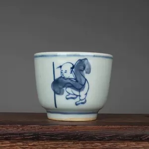 売る大明成化 甜白瓷 雕刻龍鳳 薄胎 功夫茶杯 明
