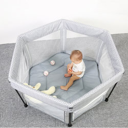 Baby Playpen Foldable Hexagonal Play Bed Portable Crib Baby Toddler Anti-Fall Fence Bed Guardrail