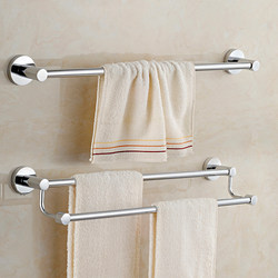 Bathroom Towel Bar Stainless Steel Towel Rack Perforated Double Rod Bathroom Towel Rack Storage Rack Hanging Rod Towel Rack