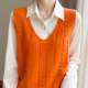 Layered sweater vest vest women V-neck cork sweater vest autumn sleeveless layered bottoming shirt horse clip
